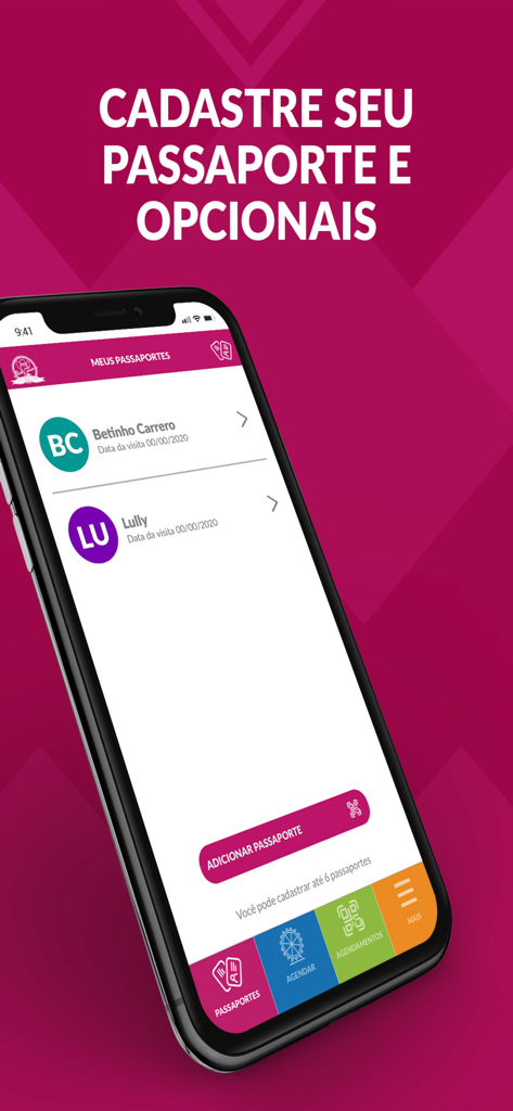 BCW+ - BCW plus app screenshot showing the digital passport and group ticket registration screen