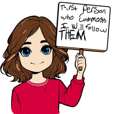 realistic girl holding up a sign