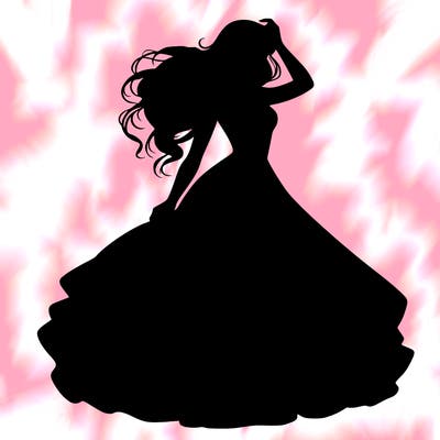 realistic woman with dress flowing in the wind