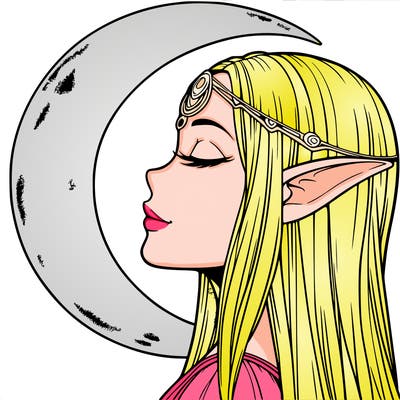 a realistic moon elf