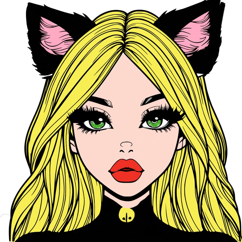 realistic girl with fox ears and realistic lips
