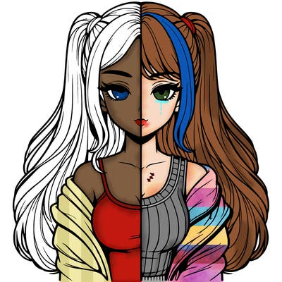 realistic girl split