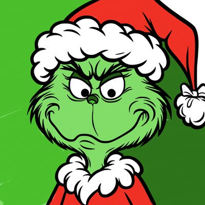 the grinch with a santa clause hat