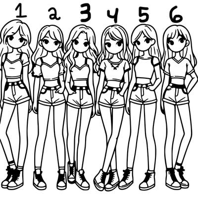 a group of girls wearing crop tops and shorts