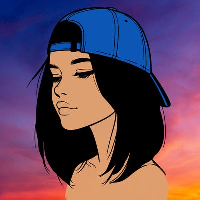 realistic  girl with a backwards hat