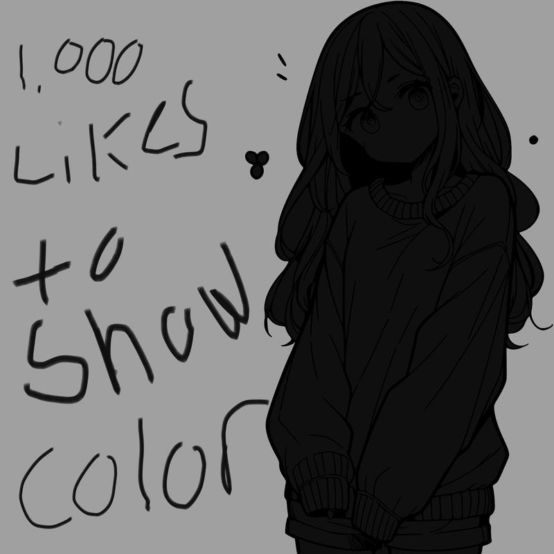 manga teen girl  in a sweater and baggy pants