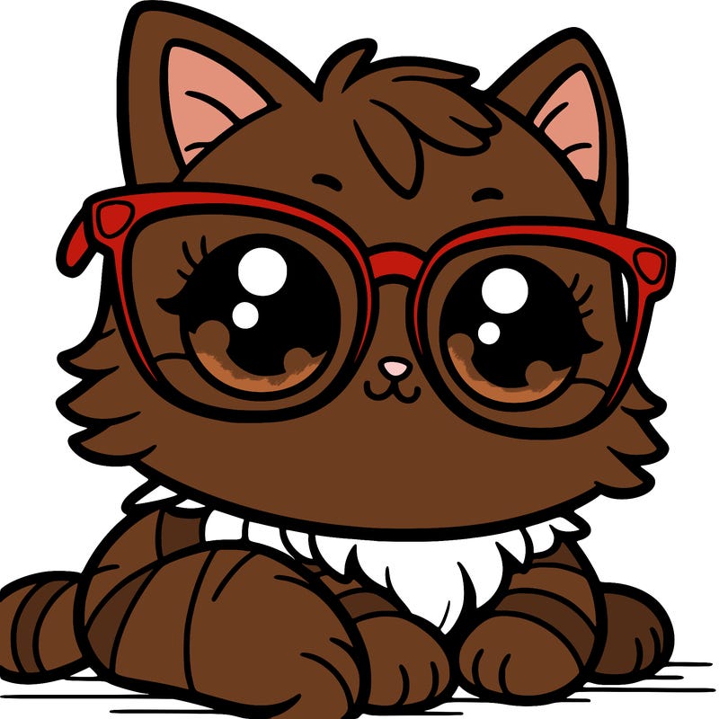 cute cat wearing glasses