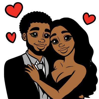 black man and white women in love realistic