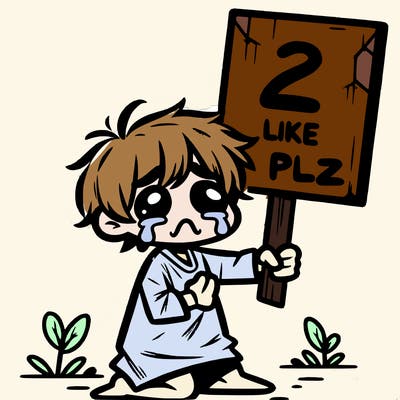small poor toddler crying with sign that says 2 like plz