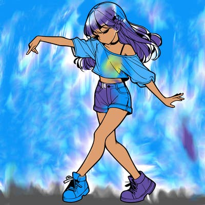 realistic girl danceing
