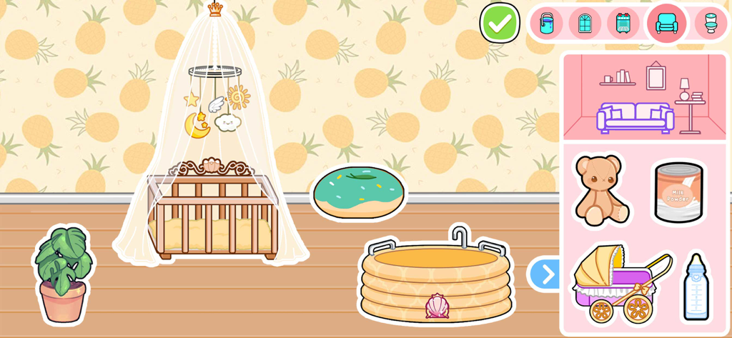 Dekorationsoberfläche für Babyzimmer in Princess Town Hospital World