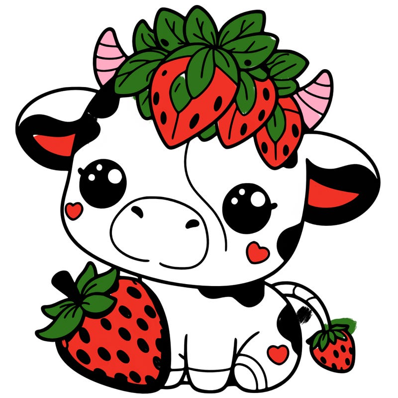 cute strawberry cow
