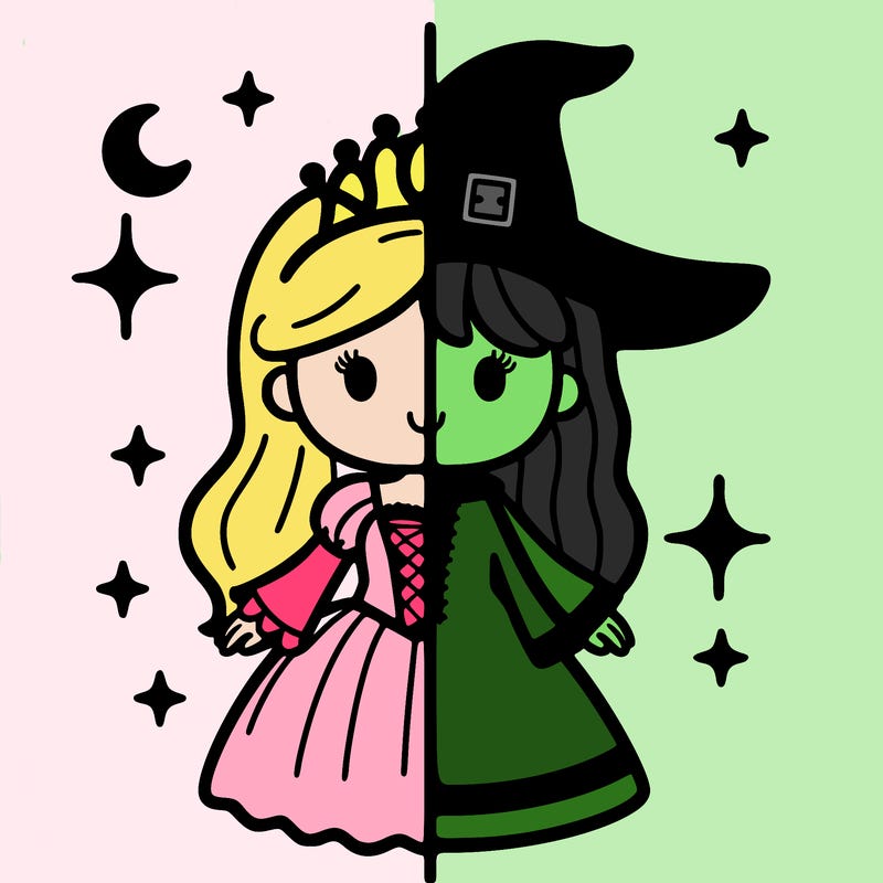 split princess and witch