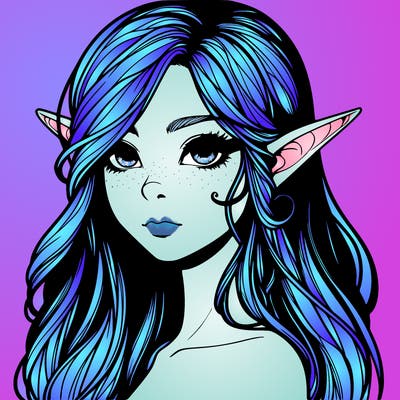 elf girl realistic dark fantasy