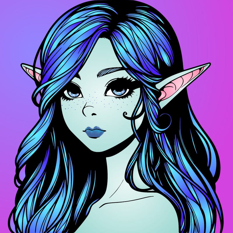 elf girl realistic dark fantasy