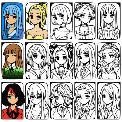 girls that look diffrent anime