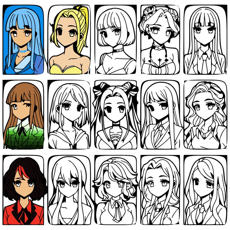 girls that look diffrent anime