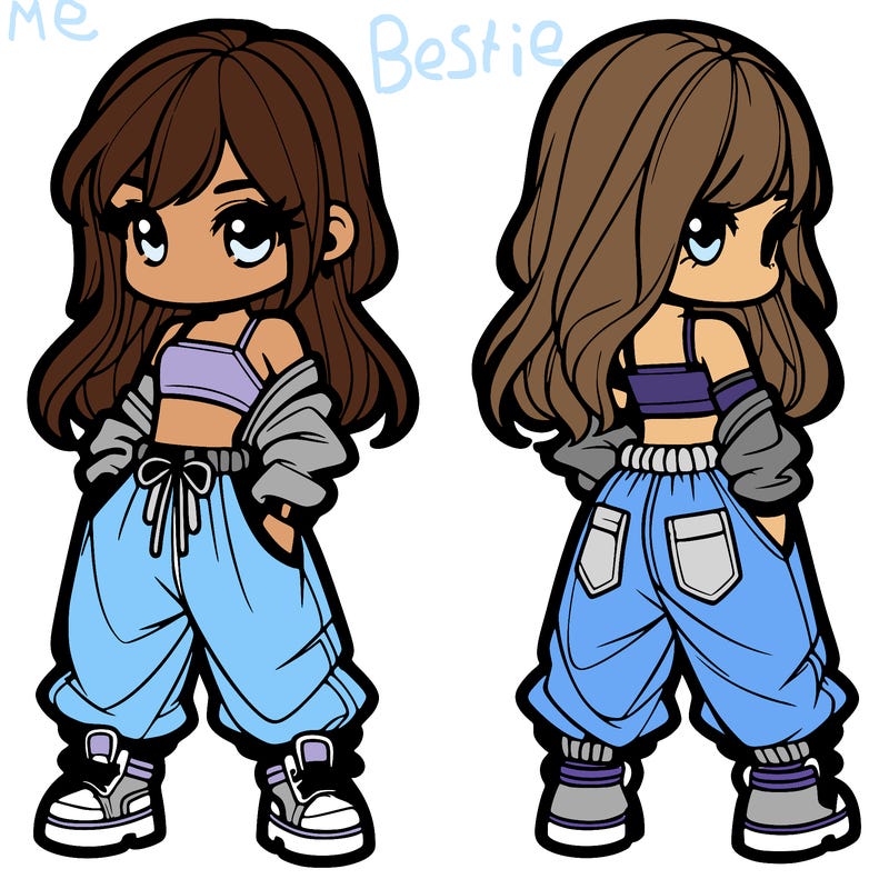 girl in crop top and baggy pants