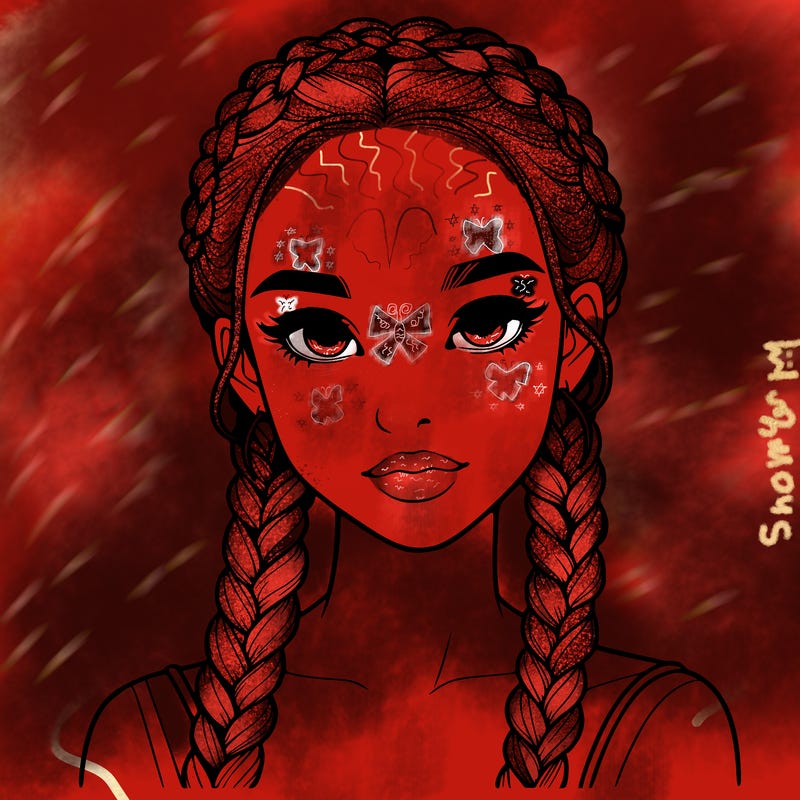 realistic girl with braids