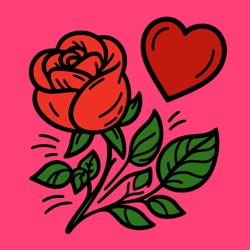 rose and heart