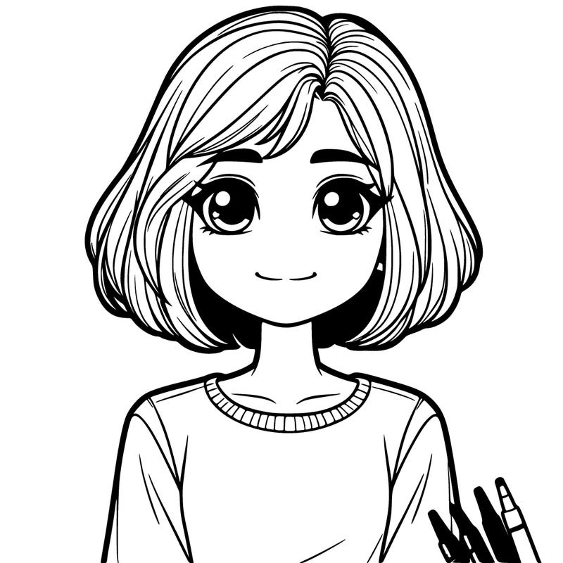 girl with a bob realistic