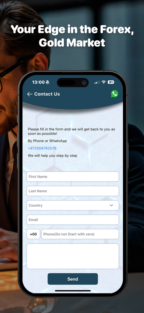Forex AI Robot - Formulario de contacto de soporte de la aplicación móvil Forex AI Robot