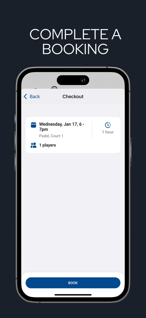 Migrashim+ - Checkout screen for a Padel court booking in the Migrashim plus app
