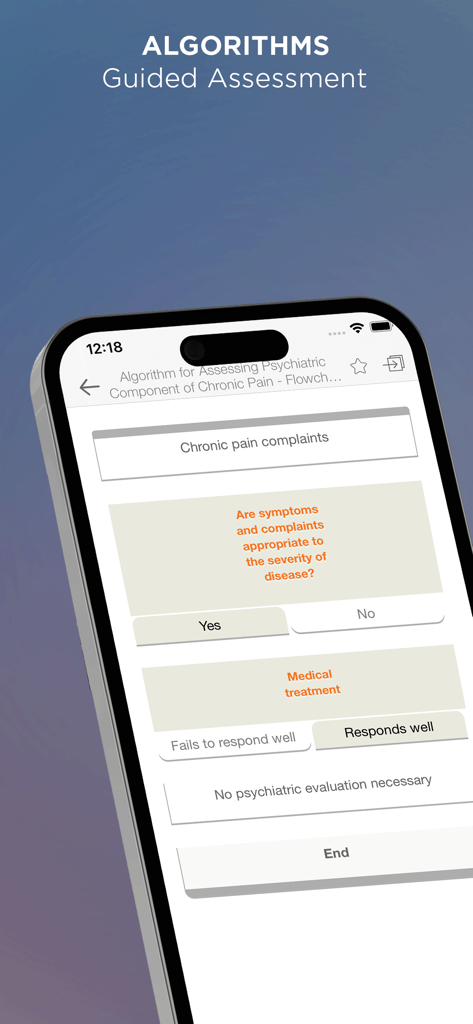 Medical diagnostic algorithm for chronic pain assessment in the CMDT 2025 mobile app