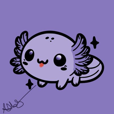 cute easy baby axolotl