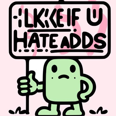 sign that says like if u hate adds