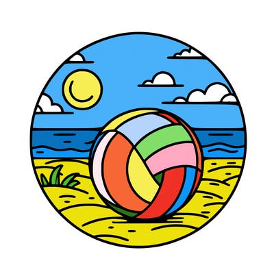 volleyball on a beach