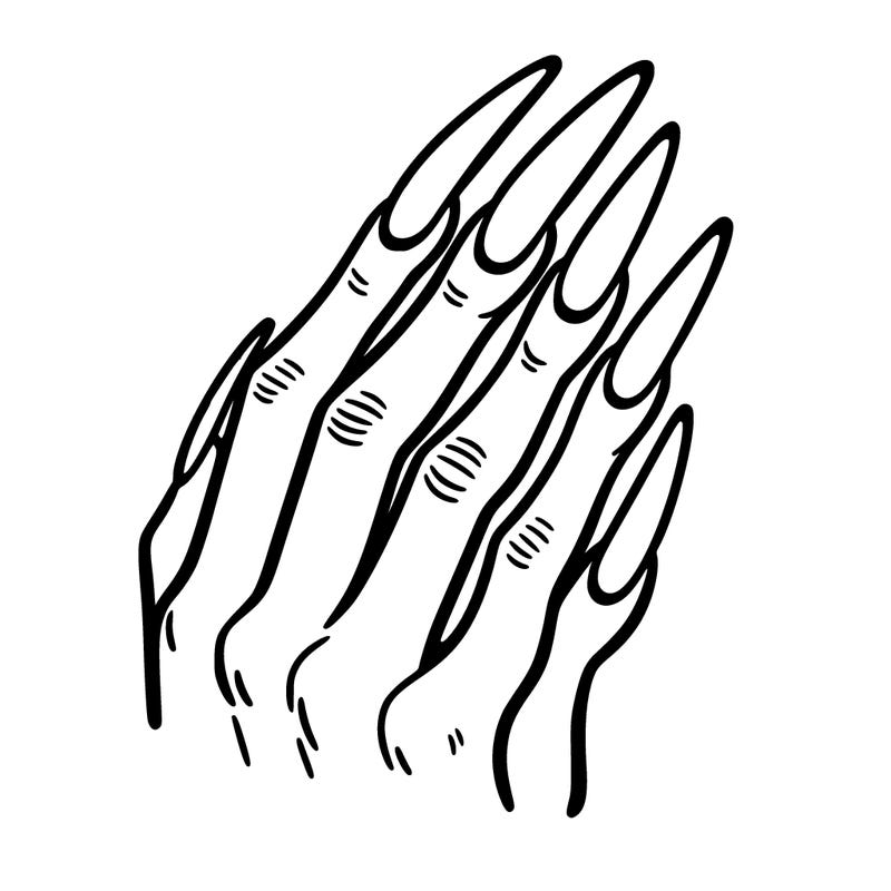 fingers with long nails