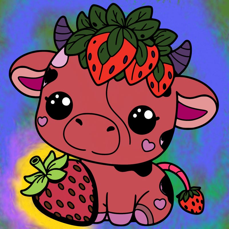 cute strawberry cow