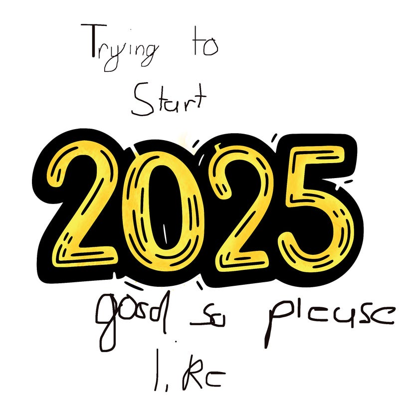 one line scrawled numbers sketch design “2025”