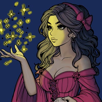 realistic women sorcerer using magic