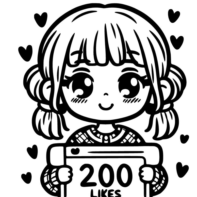 cute girl holding 200 likes