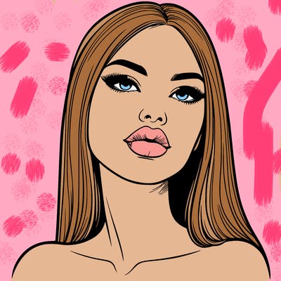 realistic woman with full lips