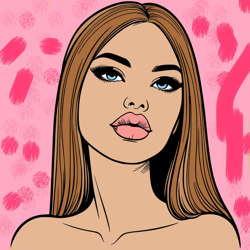 realistic woman with full lips