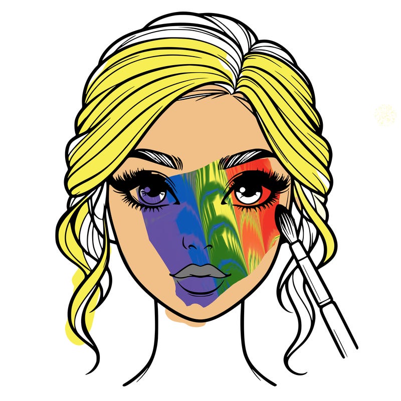 realistic person with makeup