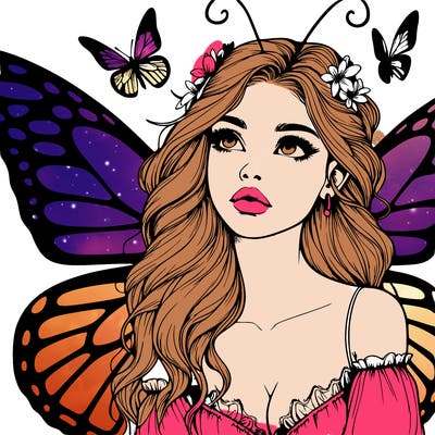 butterfly fairy realistic girl
