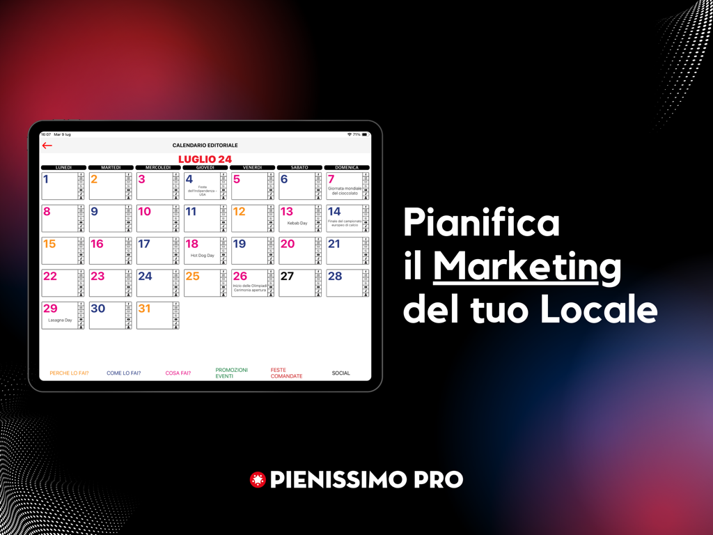 Pienissimo Pro - Pienissimo Pro marketing editorial calendar on iPad