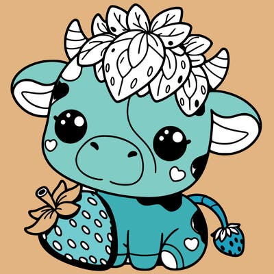 cute strawberry cow
