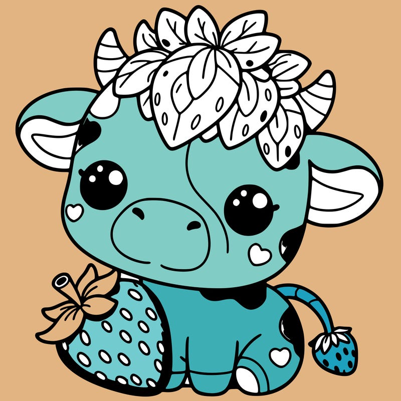 cute strawberry cow