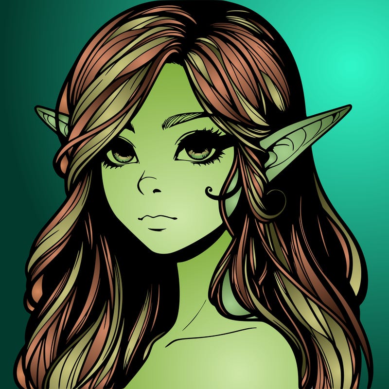 elf girl realistic dark fantasy