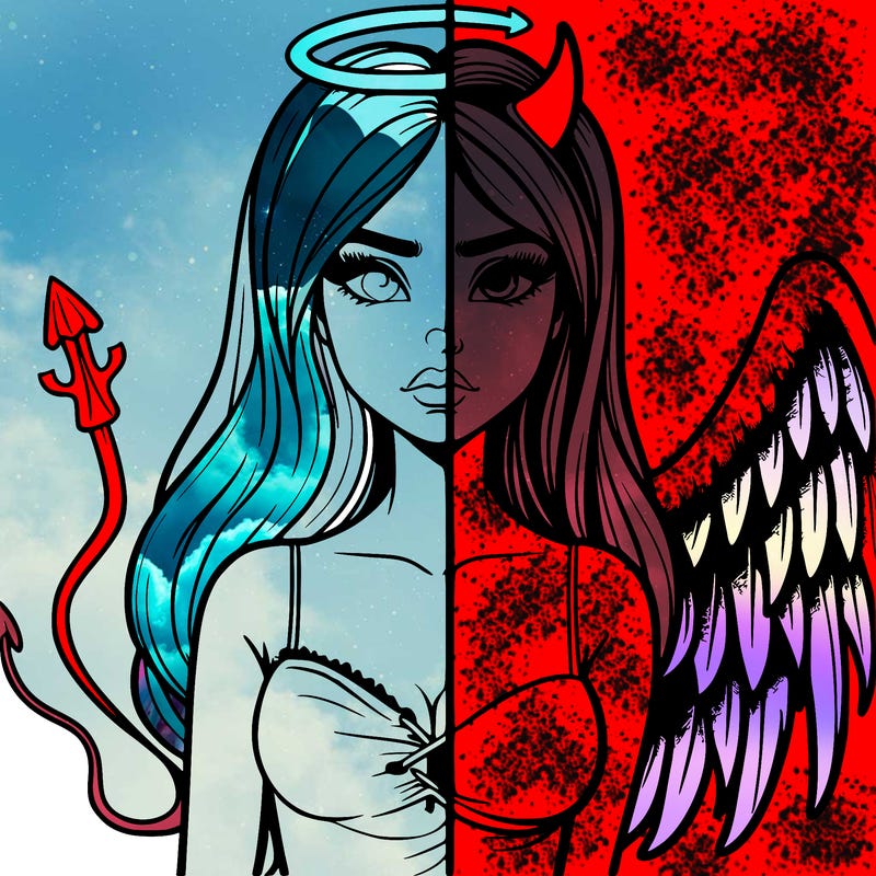 devil vs angel realistic girl