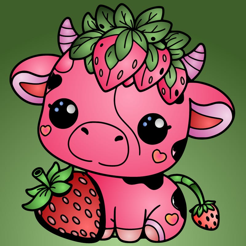 cute strawberry cow
