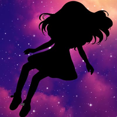 realistic girl floating