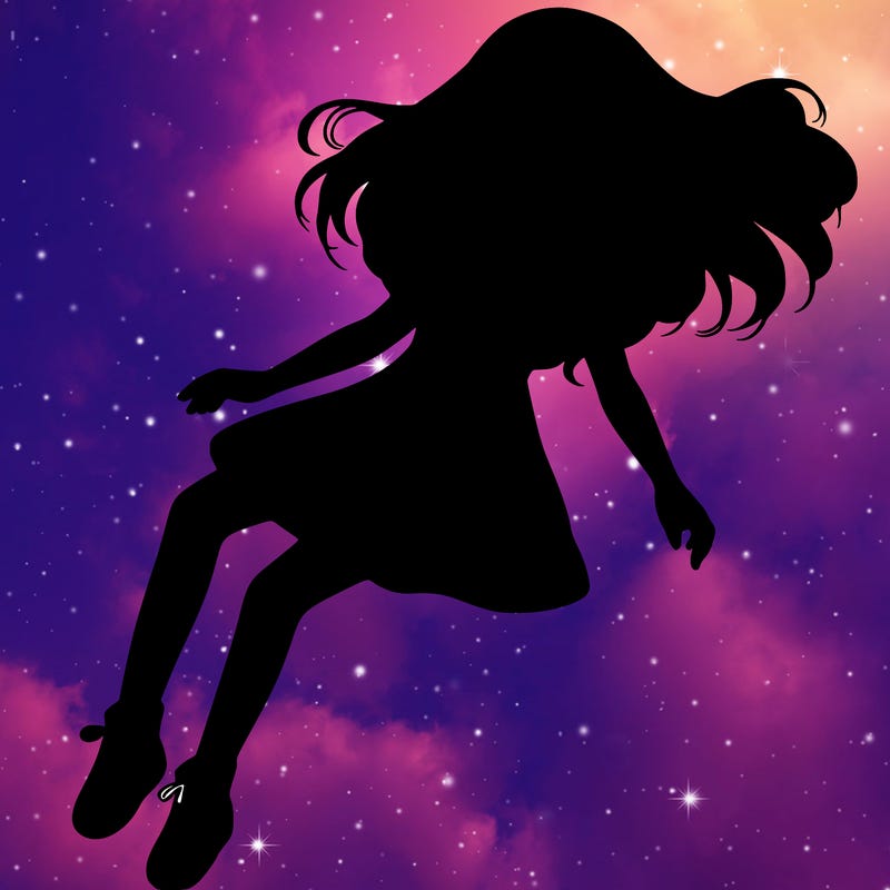 realistic girl floating