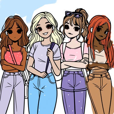 a group of teenage girls