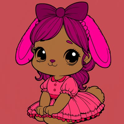 cute easter bunny girl realistic